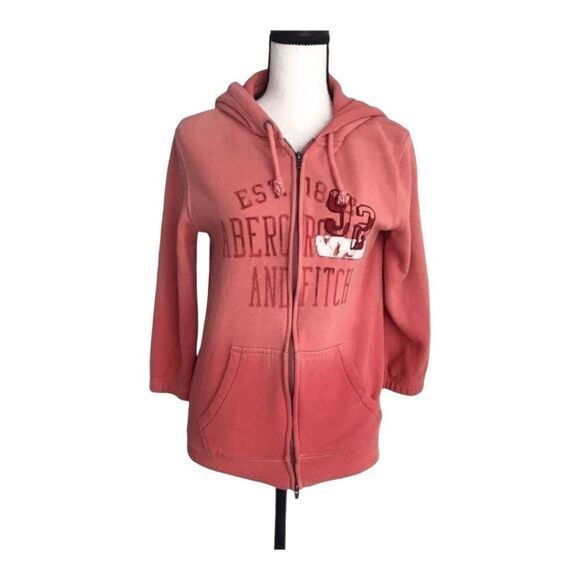 Abercrombie & Fitch Orange Zip Front Hoodie - Med - Picture 1 of 10
